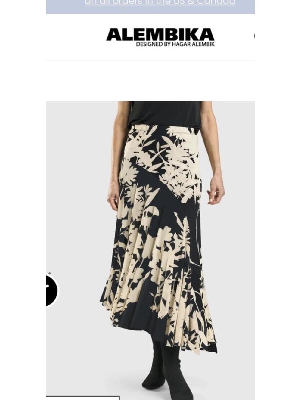 Alembika Garden Gate Floral Swing Skirt- Size 7/18-20 US